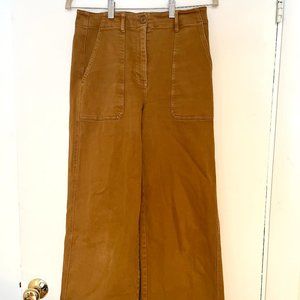 Everlane Wide Leg Crop Trouser - Ochre - Size 4